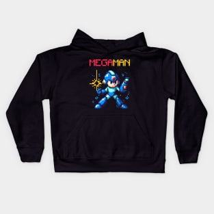 8bit mega man Kids Hoodie